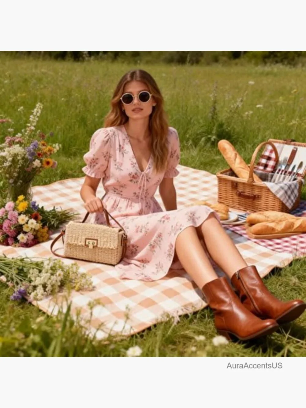 Square Straw Hand-Woven Crossbody Tote for Women Vacation - Picture 3 of 7